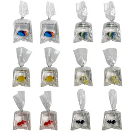 Lunari Tropical Fish Charm Set of 12 Goldfish Handmade Craft Parts Fish Craft Accessories Parts DIY Earrings, Plastic, Resin