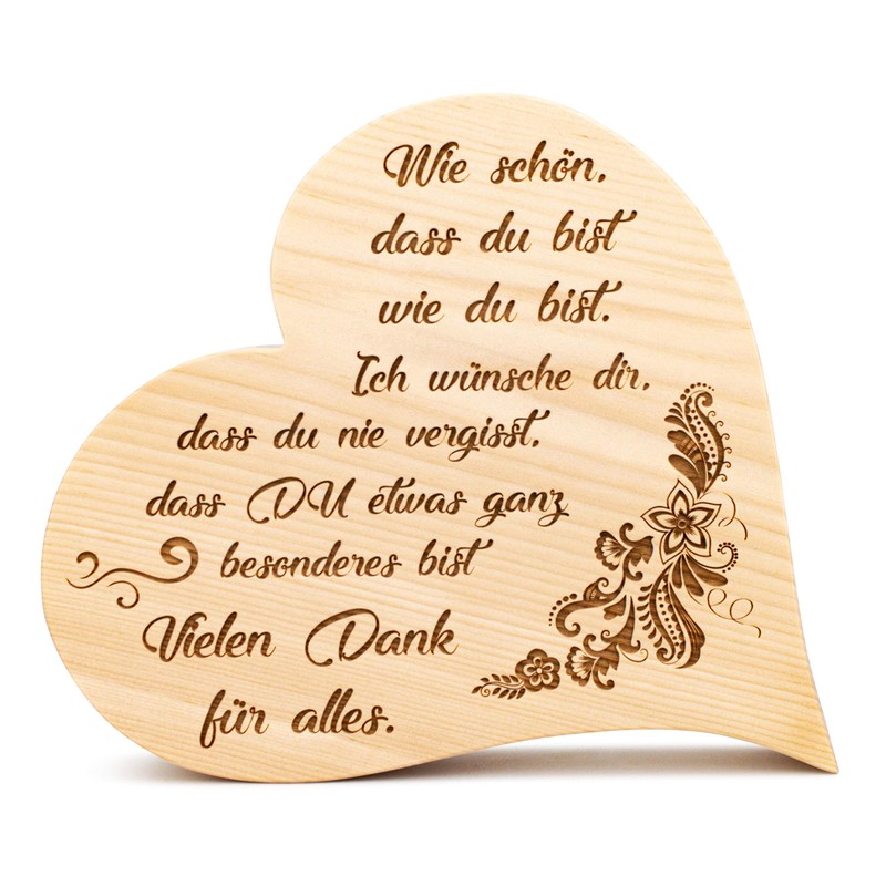 sagl.tirol Zirbenherz Wie schön, dass du bist... (20 cm)