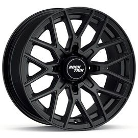 RockTrix RT104 15in Wheel 15x7 4x110, 4+3 Offset, UTV SxS Rim, Compatible with Honda Pioneer, Yamaha Rhino, Also compatible with CFMOTO UFORCE ZFORCE, 4/110 Matte Black