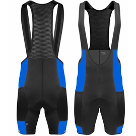 AERO|TECH|DESIGNS | Men's Gel Touring Padded Cycling Bib-Shorts | Standard Inseam | X-Large | Royal Blue