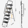 AHOMSEL Step Ladder 5 Step Folding,Step Ladder with Handrails,800 LBS
