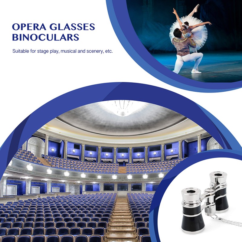 Aomekie Theatre Opera Glasses Binoculars 3X25 with Chain for Theater
