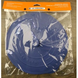 Le Creuset Set of 3 LE CREUSET Cobalt Blue 4" 8" & 11" Silicone Lids with Knobs, New S4