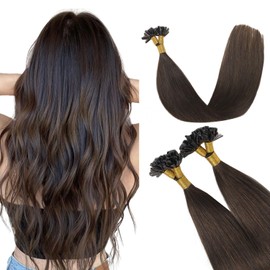 XDhair Human Hair Extensions 50g 16 Inch Remy U Tip Hair Extensions Dark Brown for Women to Add Volume #2