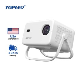 Topleo Smart Home Theater Projector Android 14 for Outdoor 1080P Video Android Smart Projectorcolor: White, accessories: Bag