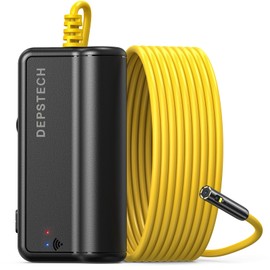 DEPSTECH Dual Lens Wireless Endoscope, 1080P Scope Snake Camera with 7 LED Lights,0.31In Lens Video HD Inspection Camera,IP67 Waterproof Borescope,16.5FT Cable for Android & iOS Phone or Tablet-Yellow