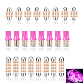 Ferianl 24PCS Car LED Bulb, Car LED Light Kit, Interior Car Lights, Used for Map Dome Lights, Trunk, Parking Lights (Purple)