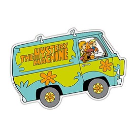Fan Emblems Scooby-Doo and The Gang Domed Chrome and Automotive Transparent Car Decals - Classic Characters and Logos (Mystery Machine Van)