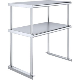 Express KitchQuip NSF Certified 18 Gauge Heavy Duty Stainless Steel Double overshelf with Brackets for Kitchens, Utility Rooms, Storage, Offices & Home