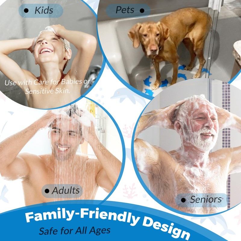 S&X Bathtub Non Slip Stickers,Grippy Dolphin Adhesive Treads – Fine