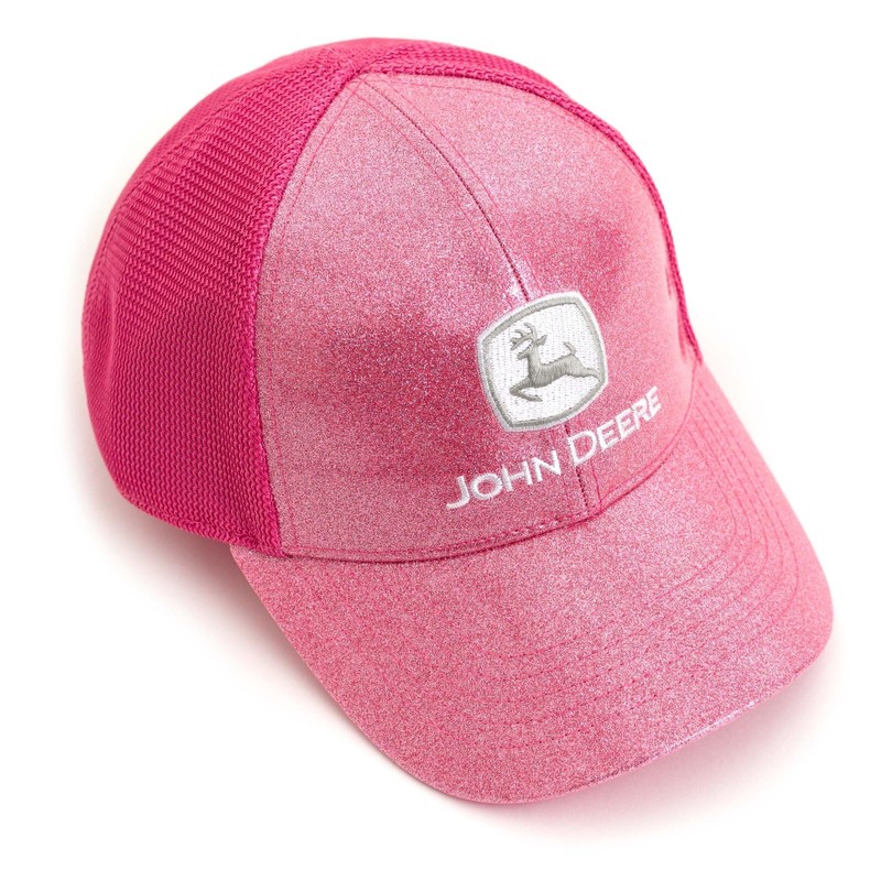 John Deere Mesh Adjustable Snapback Baseball Cap One Size, Pink,