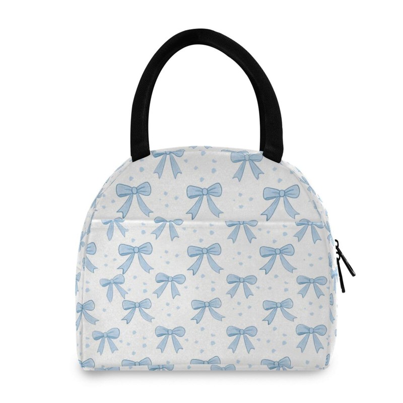 KEEPREAL Blue Bows Insulated Lunch Bag for Women & Men