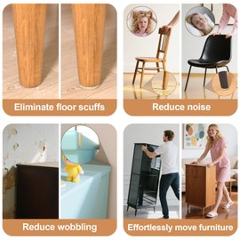 48 PCS Felt Furniture Pads, YOESSA Chair Leg Floor Protectors, Furniture Sliders for Hardwood Floors, Cabinet Bumpers, Anti Scratch, Reduce Noise(Beige)