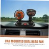 TEHAUX Car Dual Head Cooling Fan for Vehicle Adjustable Dashboard