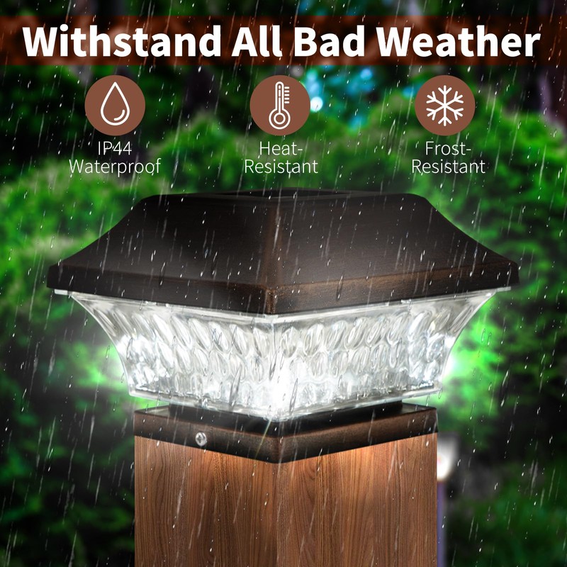 SUNWIND Solar Post Cap Lights Outdoor 4x4 LED Solar Garden