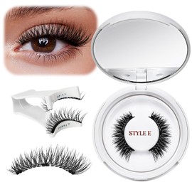 QUEWEL No Glue Needed Eyelashes Magnetic, Magnetic Eyelashes Natural Look, Reusable Magnetices Lashes Kit with Applicator, Easy to Wear and Remove with Instructions(Lashes-E)