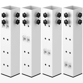 FOROIRON 2025 Up-Grade 4 Pack Carbon Steel Dorm Bed Riser 3.15" Diameter Metal Bed Riser Tall Bed Riser for Dorm Wooden Bed Frame Table Adjust Height 3.2", 5.1", 8.1",11.2" (for Bed Leg 2.3-3.1")