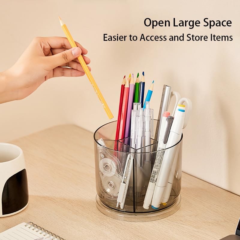 SSYYGET 360° Rotating Makeup Brush Holder Organizer, Clear Spinning Pen