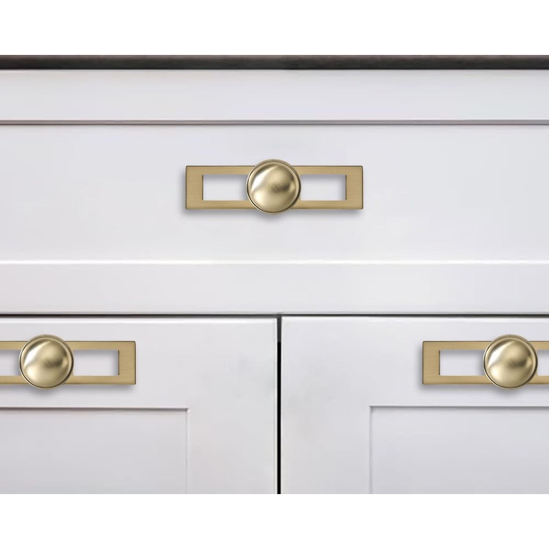 khtumeware 5 Pack 1-1/4 Inch Champagne Bronze Cabinet Knobs Backplate