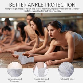 KOAVDMT One Compress Bamboo Foot Sleeves, Ankle Brace Protection Socks for Women, Bamboo Foot Sleeves, Suitable for Cold Protection Against Swelling and Sprains(S(35-37))