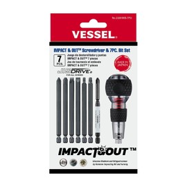 Vessel Manual Impact & Out Screwdriver w 7pc Bit Set 238HWB7PU Japan JIS