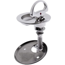 POFET 52mm Boat 316 Stainless Steel Flush Mount Pull Hatch Cam Latch Lift Handle with Back Plate, Silver
