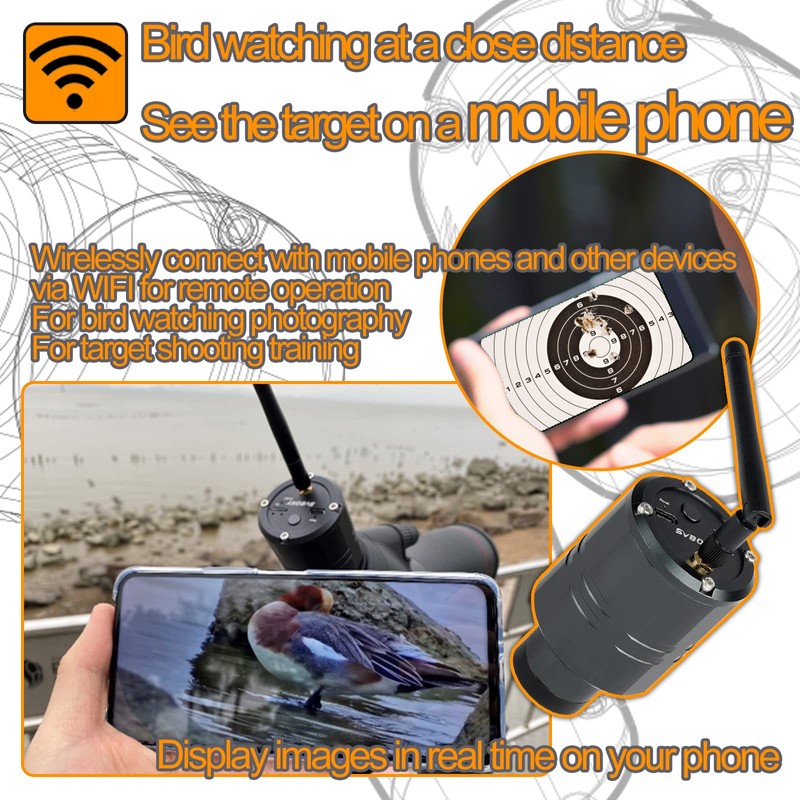 SVBONY SC001 WiFi Spotting Scope Camera, Digiscoping Camera Connect SV406P