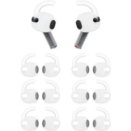 BLUEWALL Sport Earhook Compatible with Galaxy Buds 3 Earbuds SM-R530NZAEXAR, 6 Pairs Replacement Silicone Earbuds Hook, Compatible with Galaxy Buds 3 SM-R530 6 Pairs White