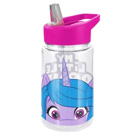 LOGOVISION My Little Pony: Make Your Mark Kids Tritan Plastic Water Bottle with Straw Lid and Handle, Reusable Tumbler for Toddlers, Unisex for Girls and Boys, 12oz, Izzy Peak