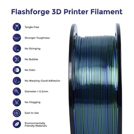 FLASHFORGE Silk Dual Color Filament, Gold and Rose 2 in 1 Coextrusion Silk PLA Filament 1.75mm, 3D Printer Filament Color Change 1kg(2.2lbs) Spool, Dimensional Accuracy +/- 0.02mm