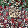 200 Pcs Christmas Pine Cones Red Berries Pine Branch Set