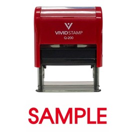 Sample Self Inking Rubber Stamp (Red Ink) - Medium