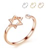 Eiffy Zircon Jewish Star of David Ring for Women Simple