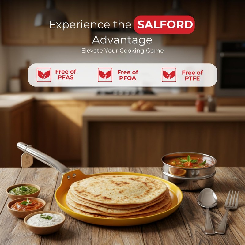 SALFORD 11.5 inch Nonstick Ceramic Crepe Pan, Flat Skillet Griddle