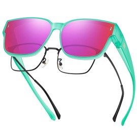 DUCO Polarized Fit Over Sunglasses for Women Men, Trendy Square Glasses, Oversized Protection Wear Over Glasses DC8985