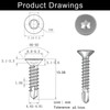 HanTof 100Pcs Torx Drive High-Strength Quick Tapping Screws for Metal,