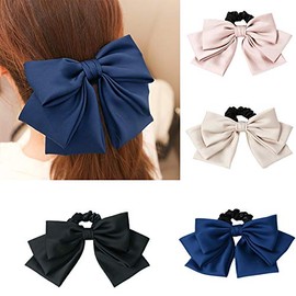 Lady Ribbon Hair Rubber Ring Rubber Hair Accessory Simple Hair Ornament Adult Cute Women's Fashionable (Beige Beige)