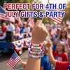 1300 Pcs Patriotic Bracelet Making Kit, Red White Blue Beads