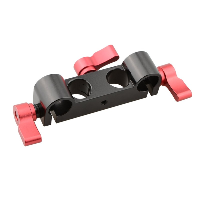CAMVATE 15mm Rod Clamp with 4-Holes (Red Knob)