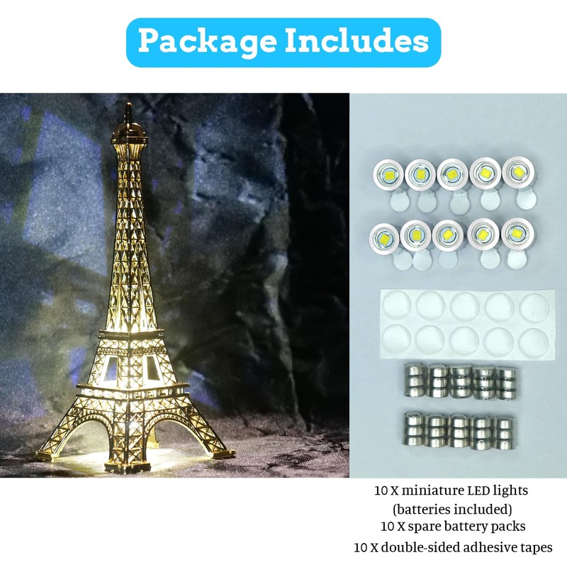 Mini LED Lights, 10 PCS Small Spotlight Battery Operated Tiny