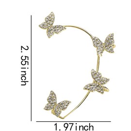 Butterfly Ear Cuff Earrings for Girls Non Piercing Earrings Butterfly Ear Wrap Earrings Crawler Hook Earrings for Girl Women Birthday Wedding Party Earrings Accessories