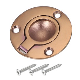 PATIKIL 2" Flush Pull Ring Handles, 316 Stainless Steel Round Recessed Door Pull Hidden Boat Hatch Latch with Screws for Marine Yacht Furniture, Red Bronze