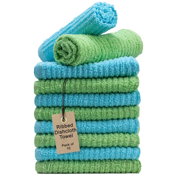 Textila Bar Mop Towels 12x12 Inch – Green & Turqoise