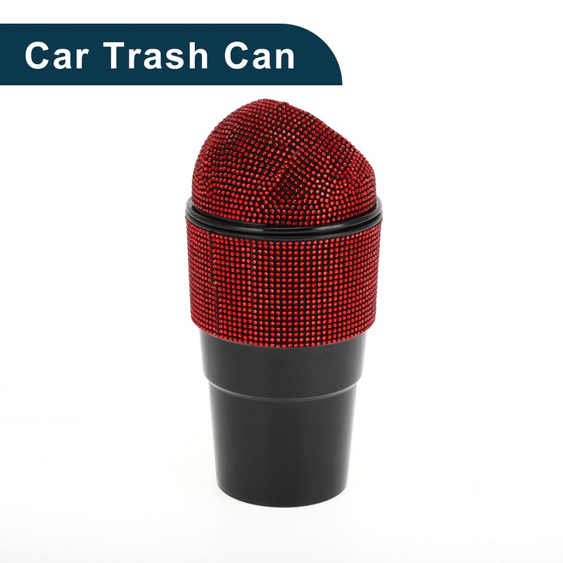 TUCKBOLD Car Trash Can Portable Front Seats Trash Bin Red