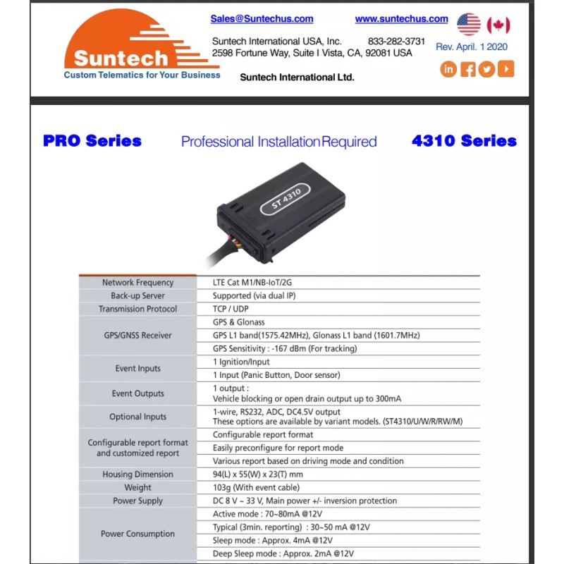 Suntech ST4310W - GPS Tracker