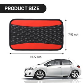 ongfuwu Car Center Console Cushion Pad, 12.72"×7.52" Leather Waterproof Auto Armrest Seat Box Protector, Car Center Console Cover, Universal Interior Decor Car Accessories for SUV Truck (Red)