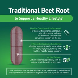 21st Century Traditional Beet Root 1000 mg (90 Count), Gluten-Free Beet Supplement for General Health and Wellness Support, Non-GMO, Vegan, Free from Common Allergens, 45 Servings