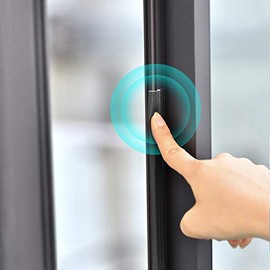 MOPMS Draft Stopper Sweep, Door Weatherproofing Stripping, Window Seal Strip Self-adhisive Soundproof Seal Strip Cuttable Window Weather Stripping, Length 6.56Ft- Black