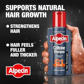 Alpecin C1, champ de cafena 8.45 fl oz  champ Alpecin After Shampoo Liquid 6.76 fl oz, champ de cafena  tnico limpia el piel cabelludo para promover  