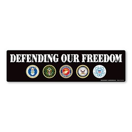 Defending Our Freedom Bumper Strip Magnet by Magnet America is 2.875" x 10.875" Made for Vehicles and Refrigerators